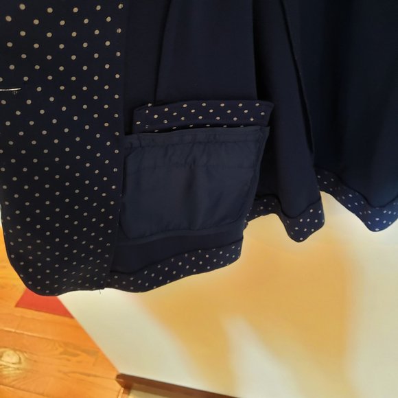 🔥Host Pick🔥NWT Merona Navy One Button Blazer Polka Dots Shoulder Pads XXL - Picture 6 of 14